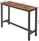 Bar Table Dining Table Metal Frame Industrial Design Easy Assembly Vintage Brown