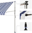 Balcony Clamp Awning 250 cm Wide Awning with Hand Crank Balcony Clamp Awning No Drilling UV Protection Height Adjustable